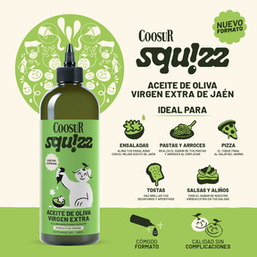 Aceite de Oliva Virgen Extra Cosecha temprana Coosur SQUIZZ 620ml