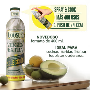 Aceite de oliva virgen extra selección en spray de 400 ml